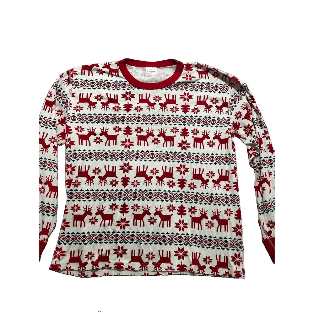 Hanna Anderson Pajama Top Adult XXL 100% Organic Cotton Dear Deer Christmas